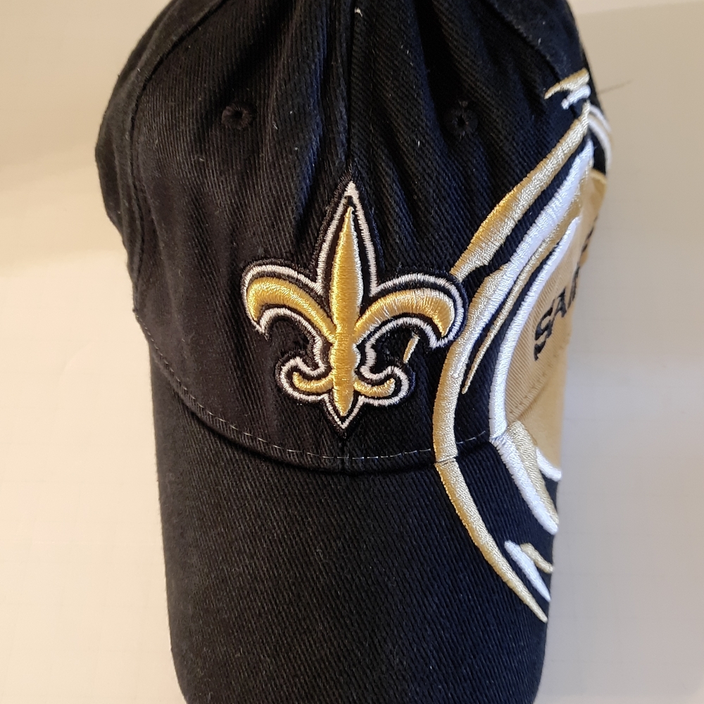 New Orleans Saints Black & Gold Adjustable Cap with Fleur‑de‑Lis Logo